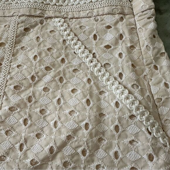Zara Cream Eyelet Cotton Lace Shorts - Picture 5 of 9